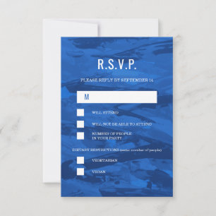 Elegante penseelstreken & ster van David Bar Mitsw RSVP Kaartje