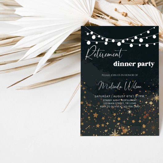 Elegante Pensioen Dinner Party Kaart