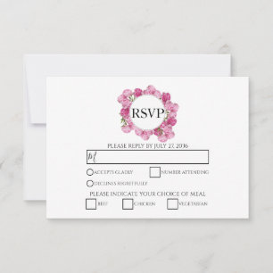 Elégante Peonies Roses Mariage Cartes RSVP
