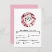 Elégante Peonies Roses Mariage Cartes RSVP (Devant / Derrière)