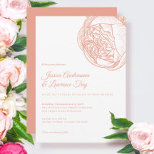 Elegante Peony Peach Flower Wedding