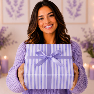 Elegante Periwinkle Blauwe Aquarel Strepen Cadeaupapier