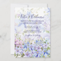 Elegante Periwinkle Clematis QR Code Trouwfoto