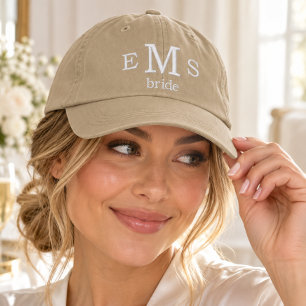 Elegante Persoonlijke Monogram Bruid Geborduurde Pet