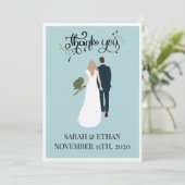 Elegante Persoonlijke Trouw Dankkaartjes Kaart (Staand voorkant)