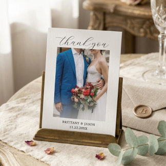 Elegante Persoonlijke Trouwfoto Bedankkaart Feestdagenkaart