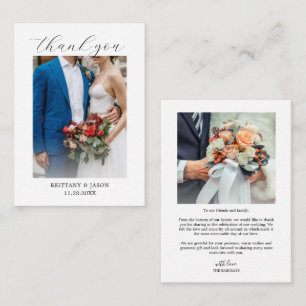 Elegante Persoonlijke Trouwfoto Bedankkaart Notitiekaartje