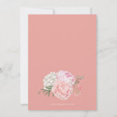 Elegante Perzik Bloemige Bruiloft Kaart (Achterkant)