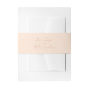 Elegante Perzik Calligrafie Uitnodigingen Wikkel