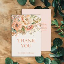 Elegante Perzik Cream Bloemen Verjaardag