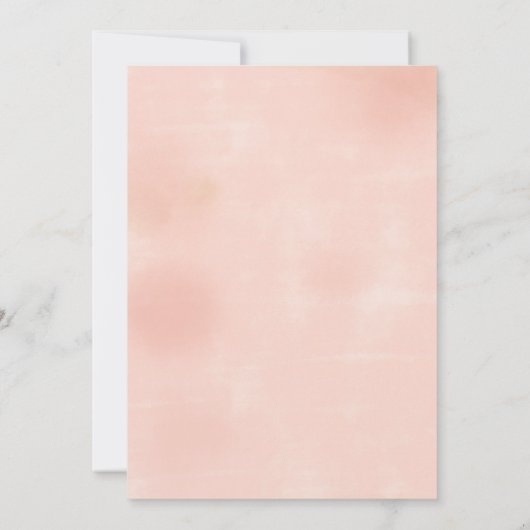 Elegante perzik en gouden bloem 50ste verjaardag kaart (Achterkant)