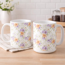 Elegante Perzik Lavendel Lente Bloemige Cottagecor