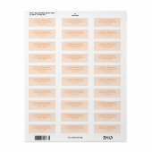 Elegante Perzik Minimalistisch Etiket (Full Sheet)