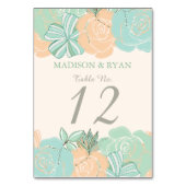 Elegante Perzik Mint Bloemen Aangepaste Bruiloft Kaart