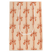 Elegante perzik namaak satijnen linten strik medium cadeauzakje (Achterkant)