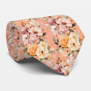 Elegante perzik roze bloemen bloemstuk stropdas