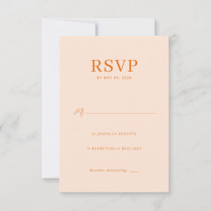 Elegante Perzik RSVP-kaart RSVP Kaartje
