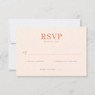 Elegante Perzik RSVP-kaart RSVP Kaartje