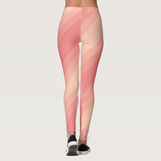 Elegante perzikkleur strepen Sjabloon Modern Leggings (Achterkant)