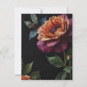 Elegante perzikkleurige rode bloemige moody boho bedankkaart (Achterkant)