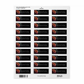 Elegante perzikkleurige rode bloemige moody boho etiket (Full Sheet)