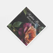 Elegante perzikkleurige rode bloemige moody boho servet (Hoek)