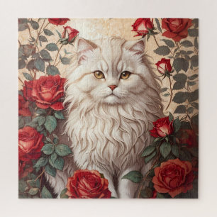 Elegante Perzische kat met Rozen Legpuzzel