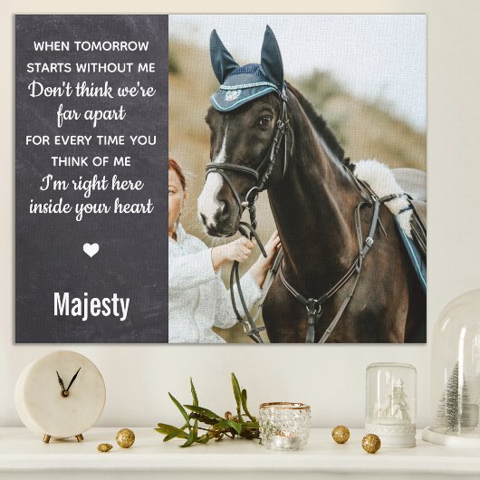 Elegante Pet Memorial Custom Herinnering Foto Canvas Afdruk