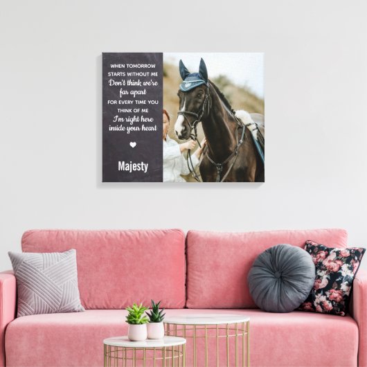 Elegante Pet Memorial Custom Herinnering Foto Canvas Afdruk (Insitu (Woonkamer))