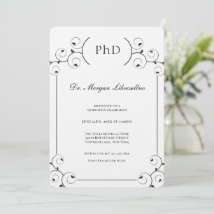 Elegante PhD Afstudeerfeest Kaart