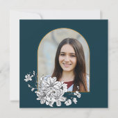 Élégante Photo Bat mitzvah hébreu Invitation (Devant)