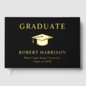 Élégante Photo Black Graduation Party (Recto)