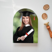 Élégante photo Blue College Graduation Faire-part