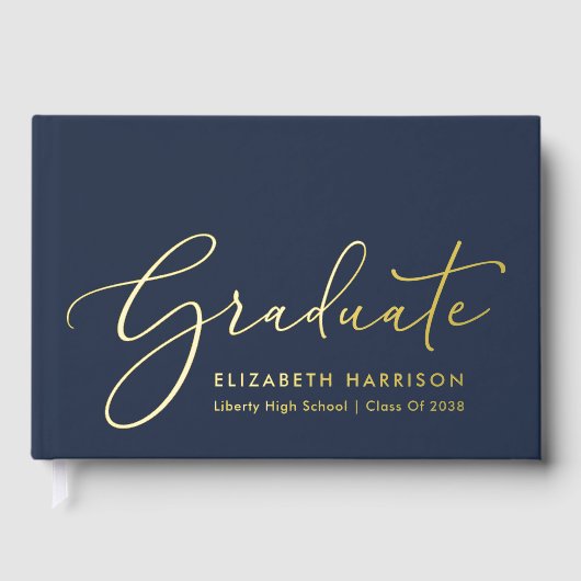 Élégante Photo Blue Graduation Party (Recto)