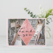 Elégante photo Carte de remerciements de graduatio (Debout devant)