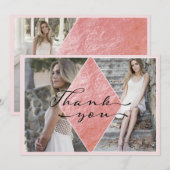 Elégante photo Carte de remerciements de graduatio (Devant / Derrière)