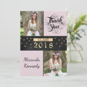 Elégante photo Carte de remerciements de graduatio (Debout devant)
