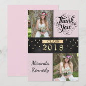 Elégante photo Carte de remerciements de graduatio (Devant / Derrière)