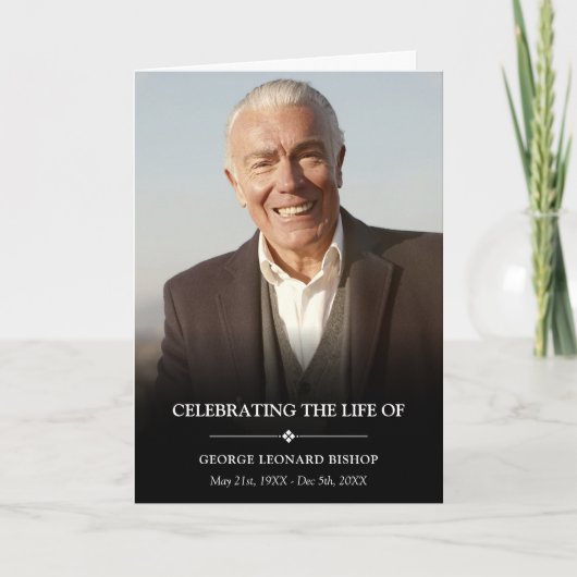 Élégante photo Célébration du programme funéraire (Devant)