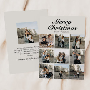 Elegante Photo Collage Script Typografie Feestdagenkaart