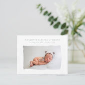 Elégante photo de faire-part de naissance bleue mi (Debout devant)