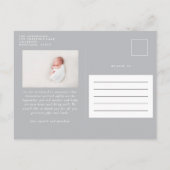 Elégante photo de faire-part de naissance bleue mi (Dos)