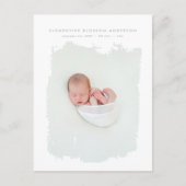 Elégante photo de faire-part de naissance bleue mi (Devant)