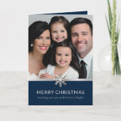 Elégante photo de famille Joyeuse carte de Noël (Devant)