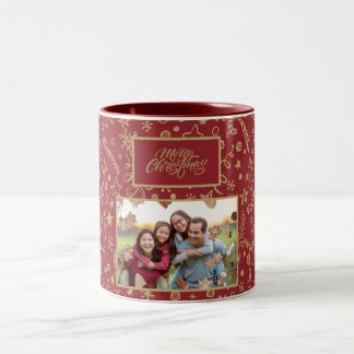 Élégante Photo de famille personnalisée Mug de Noë