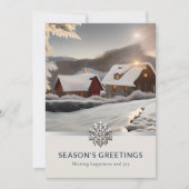 Elégante photo d'hiver carte de vacances d'affaire (Devant)