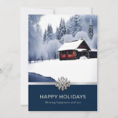 Elégante photo d'hiver carte de vacances d'affaire (Devant)