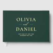 Élégante photo Emerald Green Or moderne minimalist (Recto)