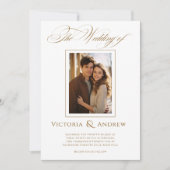 Elégante photo et Faire-part de mariage Brown & bl (Devant)