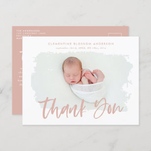 Elégante photo faire-part de naissance merci